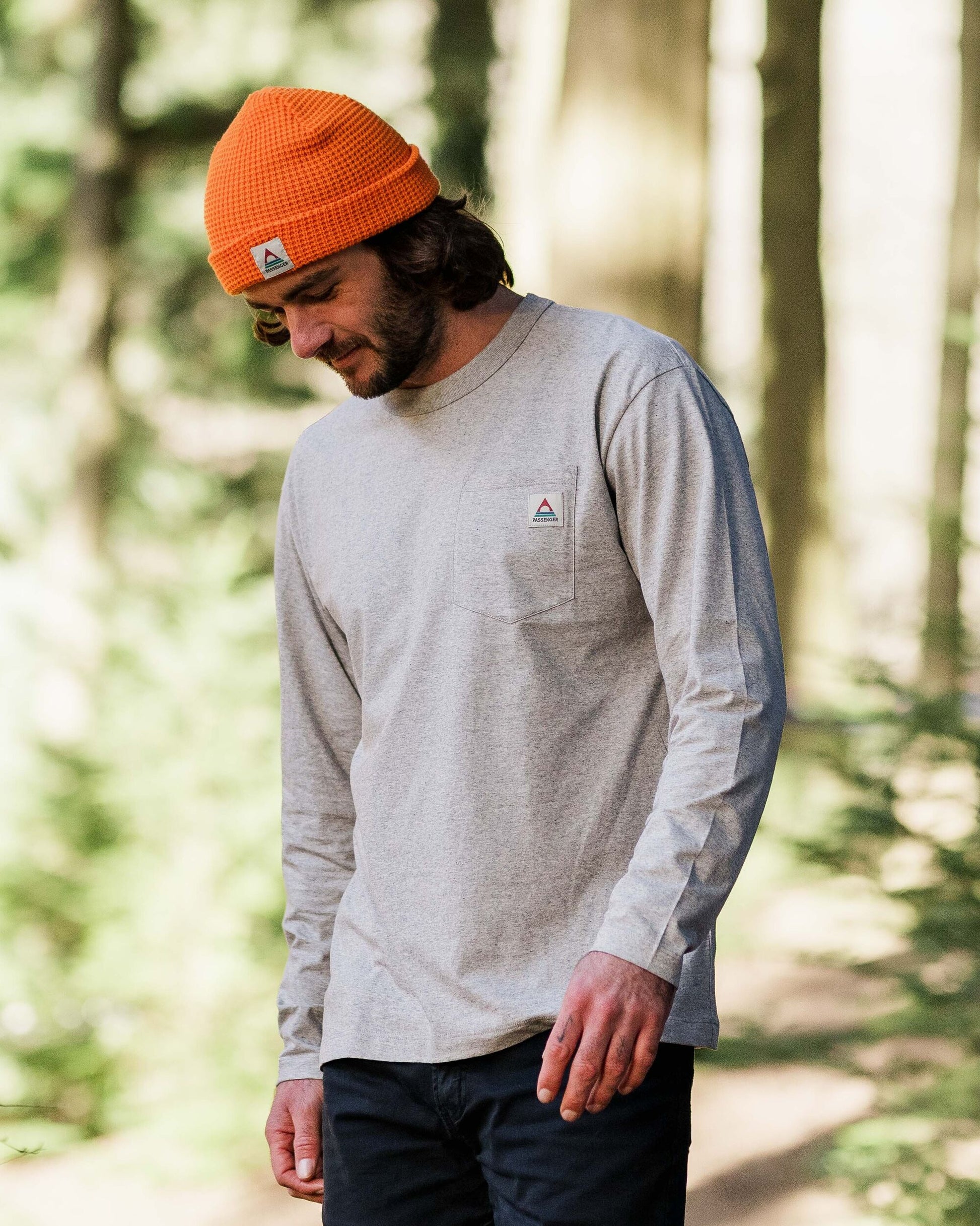 Heritage Recycled Relaxed Fit LS T-Shirt - Grey Marl