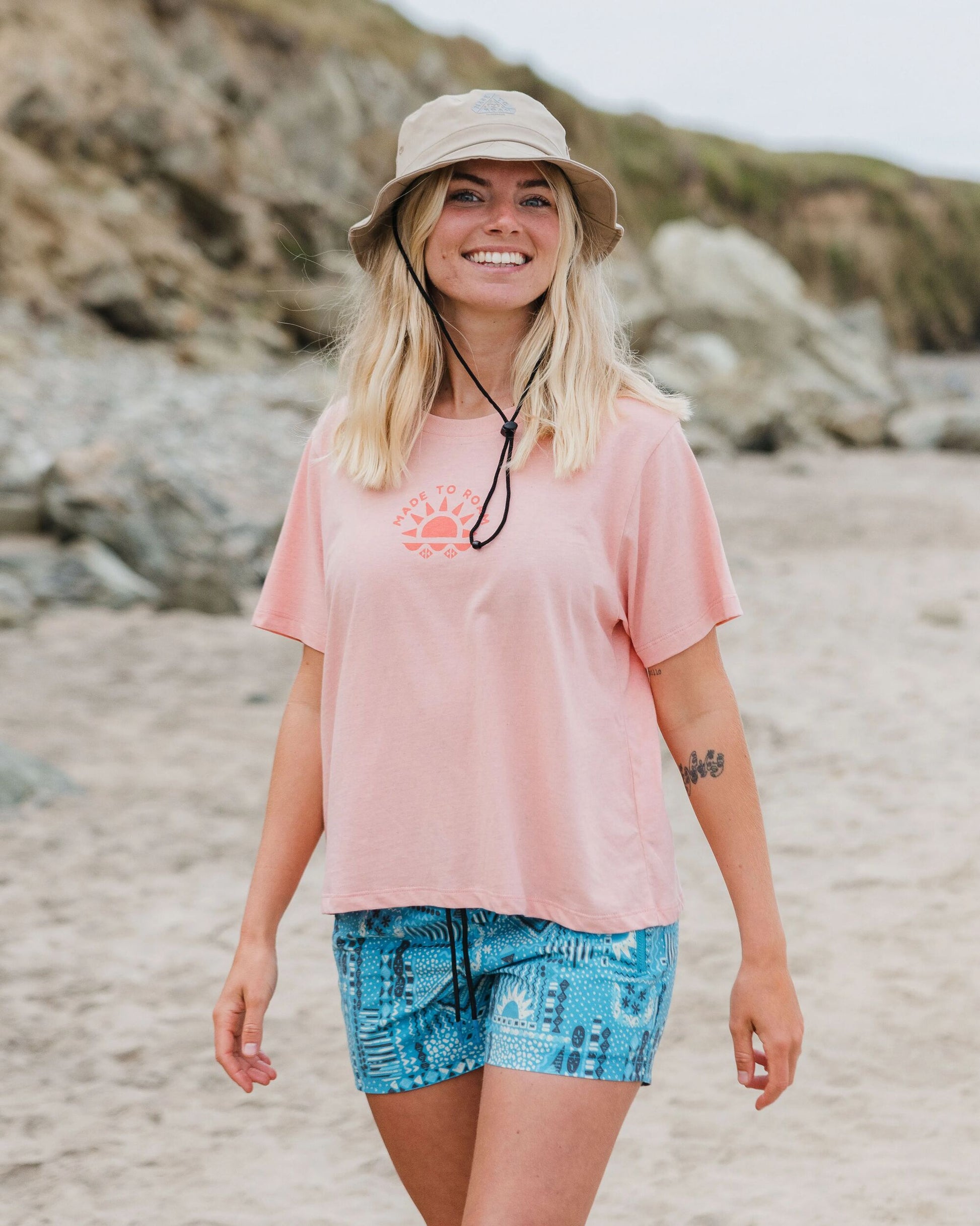 Sunburst Organic T-Shirt - Soft Shell Pink