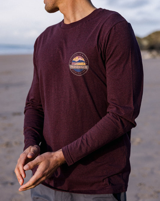 Male_Odyssey Recycled Cotton LS T-Shirt - Wine Marl