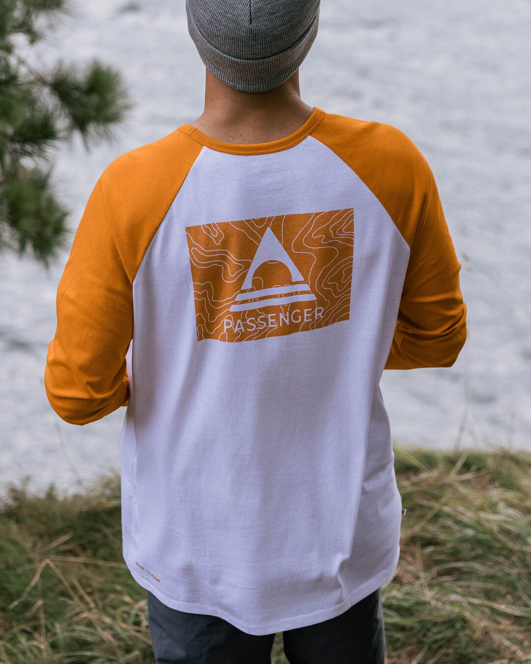 Purpose Recycled Cotton Ls T-Shirt - Sunrise Orange/White