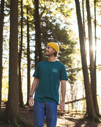 Nowhere Bound Recycled Cotton T-Shirt - Storm Green