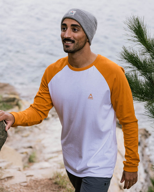 Purpose Recycled Cotton Ls T-Shirt - Sunrise Orange/White
