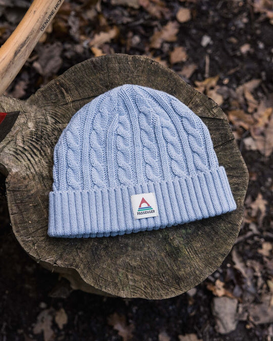 Fireside Recycled Cable Knit Beanie - Blue Fog