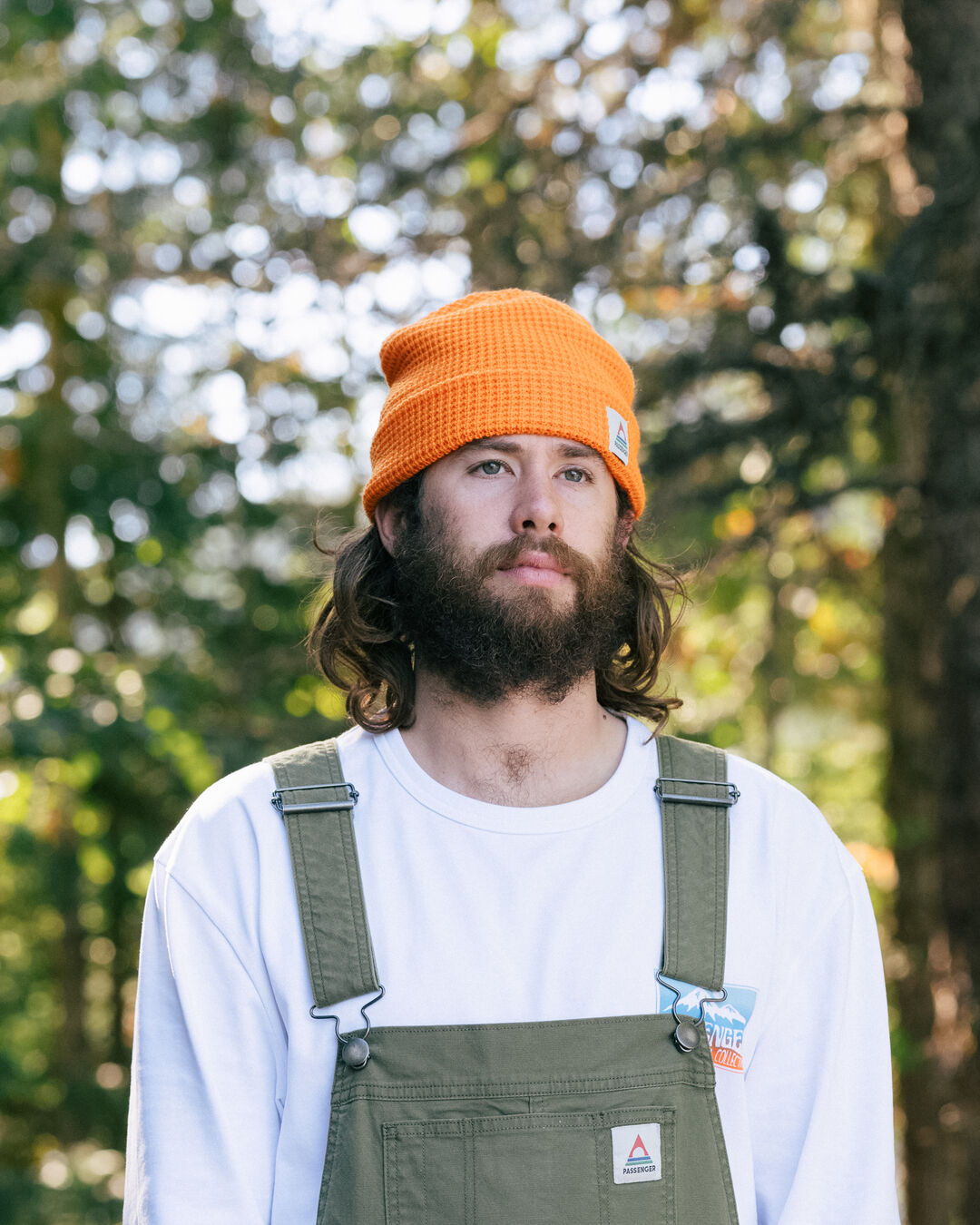 Male_Moss Double Layer Recycled Waffle Beanie - Mandarin