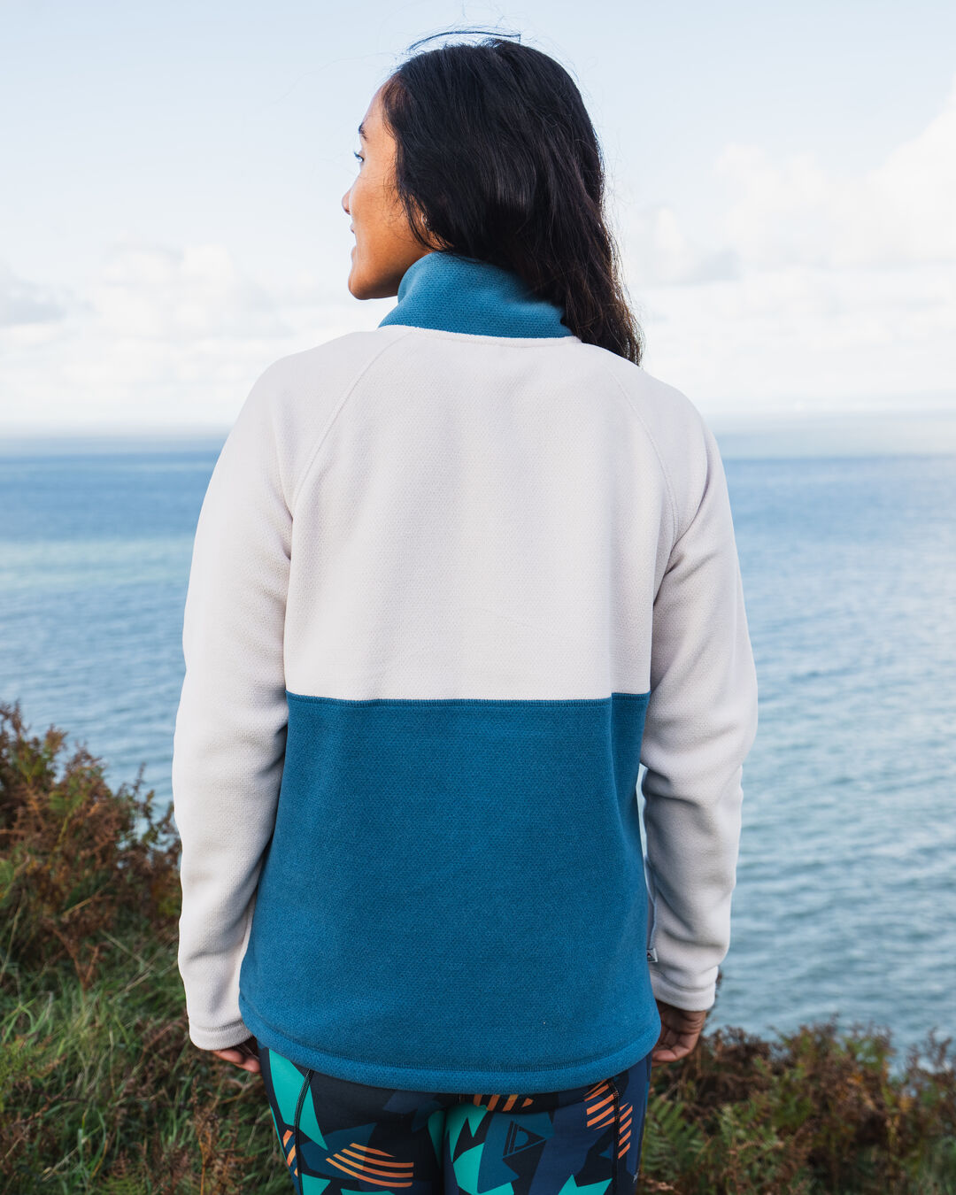 Womens_Snowdrop Pullover Recycled Fleece - Corsair/ Vintage White