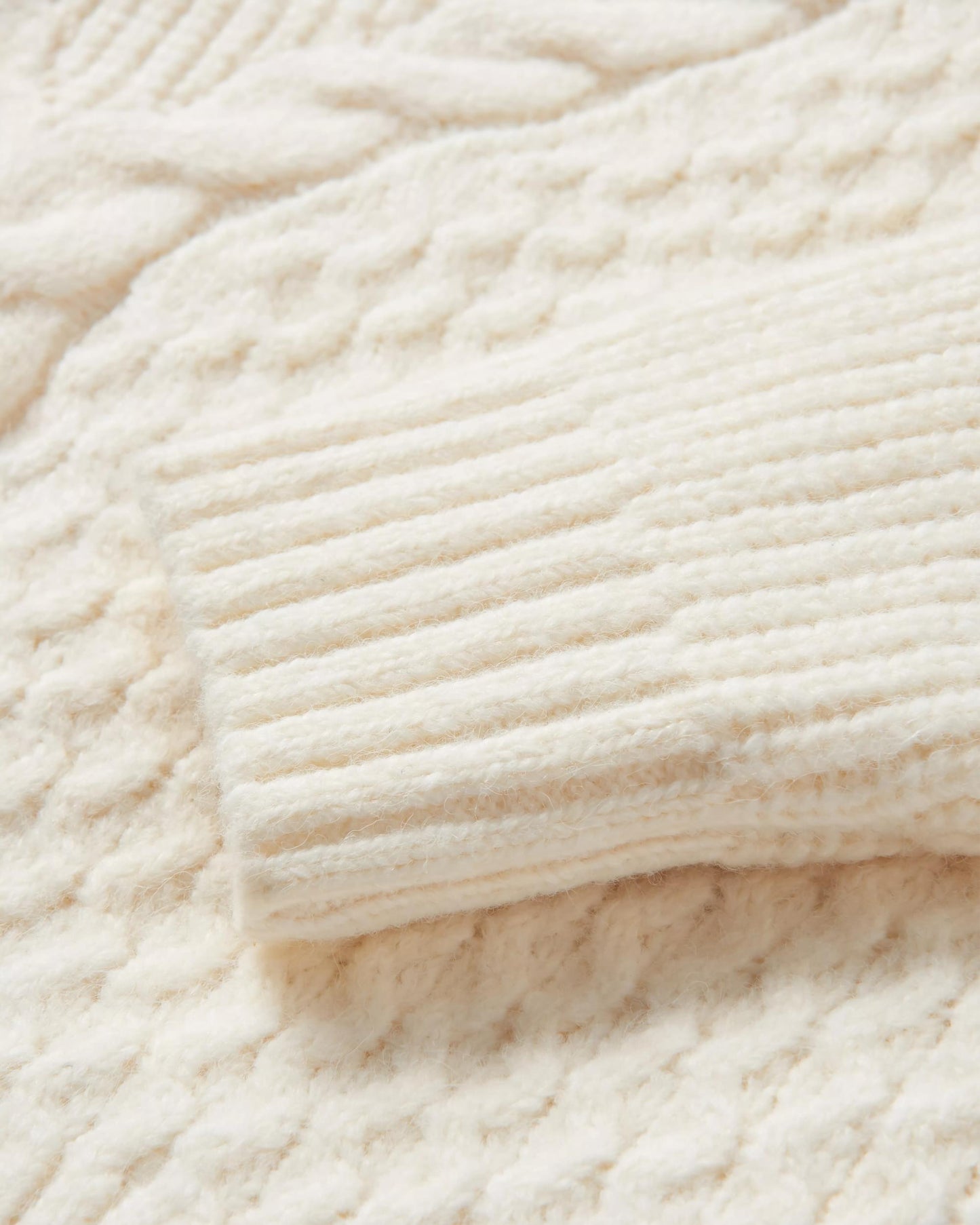 Snuggle Recycled Knitted Polo Neck - Off White
