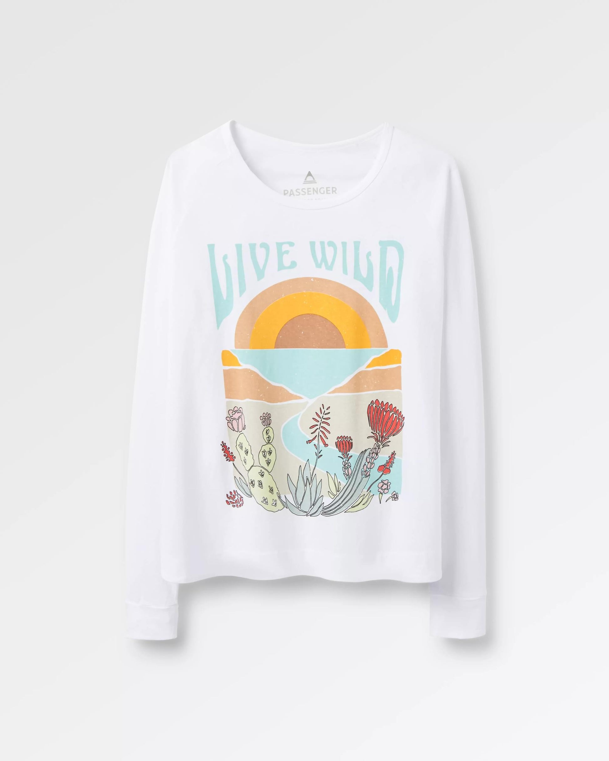 Live Wild Recycled Cotton Ls T-Shirt - White