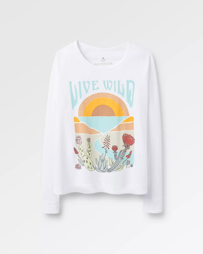 Live Wild Recycled Cotton Ls T-Shirt - White