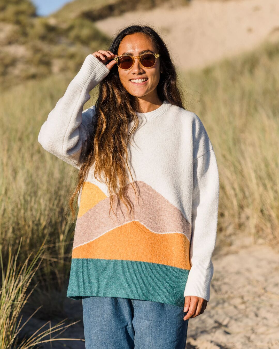 Vista Recycled Oversized Knitted Jumper - Off White