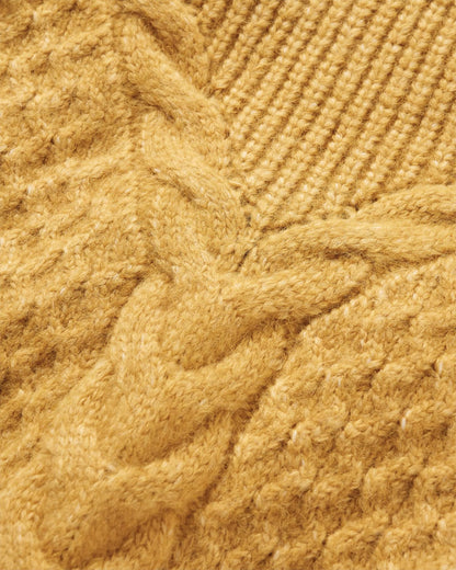 Cozy Cable Recycled Knitted Jumper - Mustard Gold