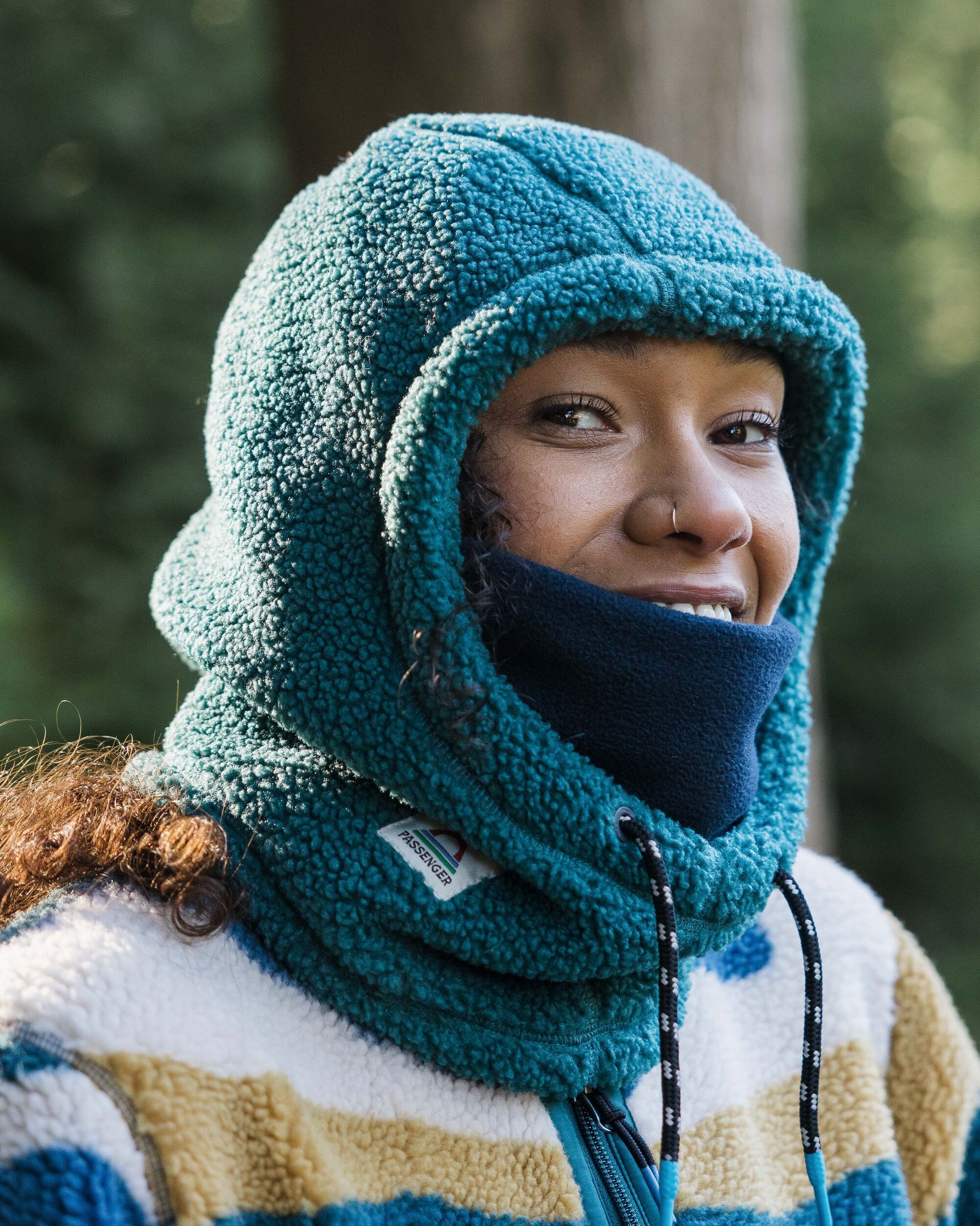 Womens_Snowdrift Recycled Fleece Hood - Mediterranean