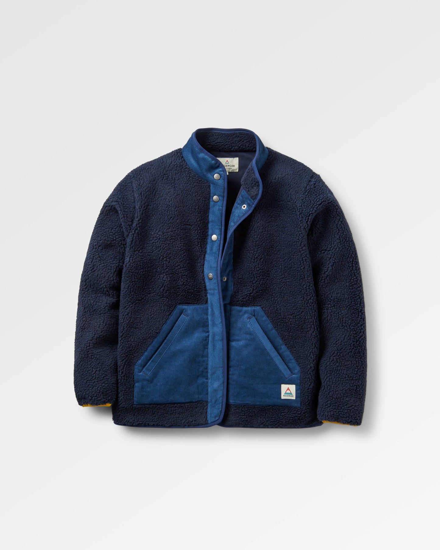 Clover Recycled Cotton-Lined Sherpa Fleece - Deep Navy