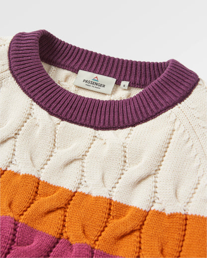 Comfort Stripe Organic Knitted Jumper - Rhubarb Multi Stripe