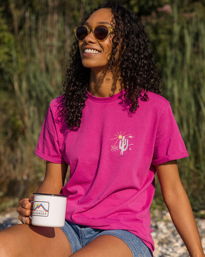 Arabica Recycled Cotton Oversized T-Shirt - Fuchsia