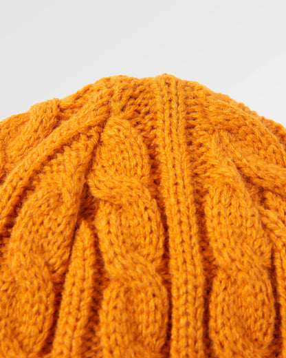 Fireside Recycled Cable Knit Beanie - Sunrise Orange