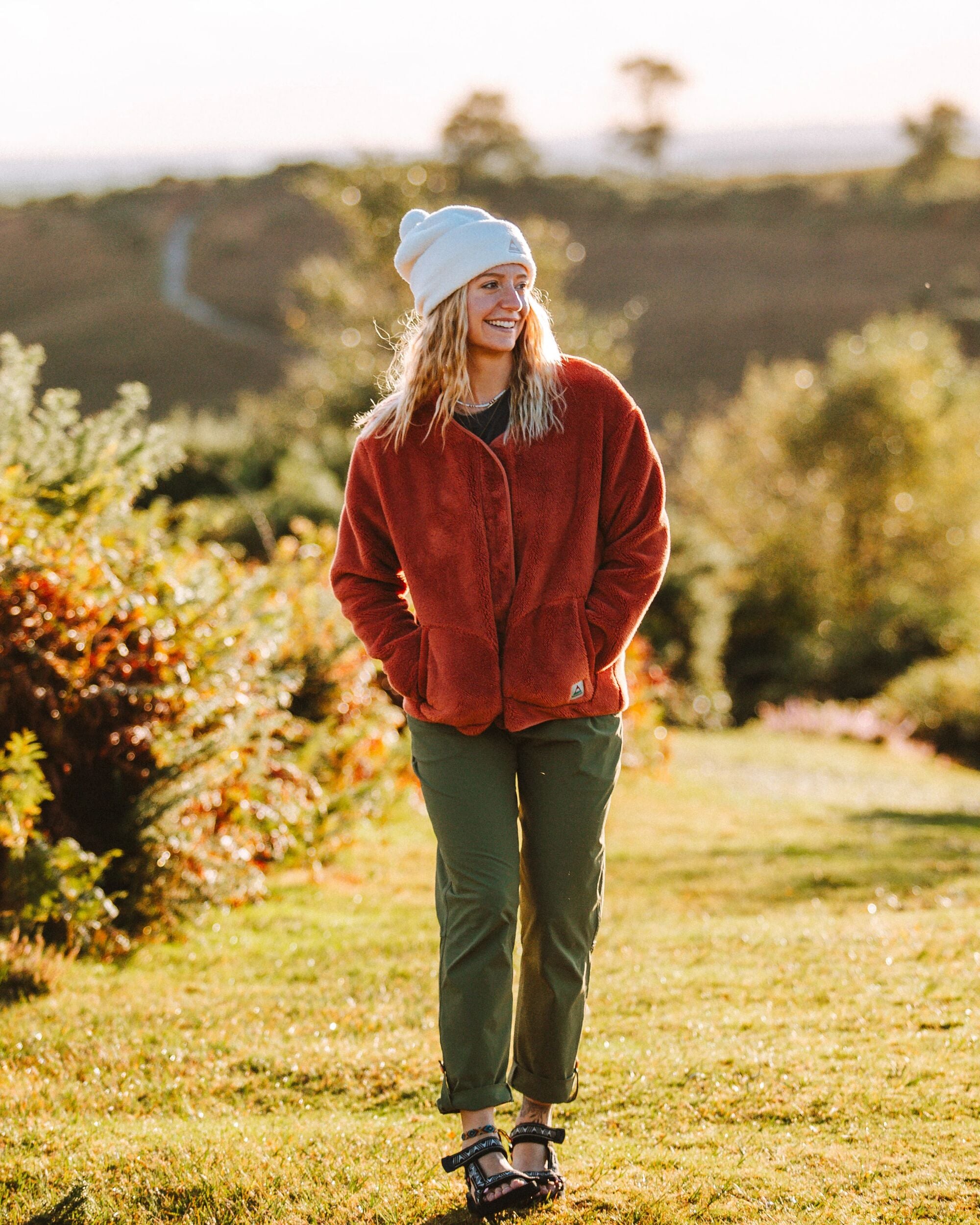 Iris Collarless Recycled Fleece Jacket Baked Clay – Passenger Iris Collarless Recycled Fleece Jacket Baked Clay – Passenger