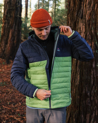 Ashland Down Recycled Jacket - Rich Navy/Pear Green