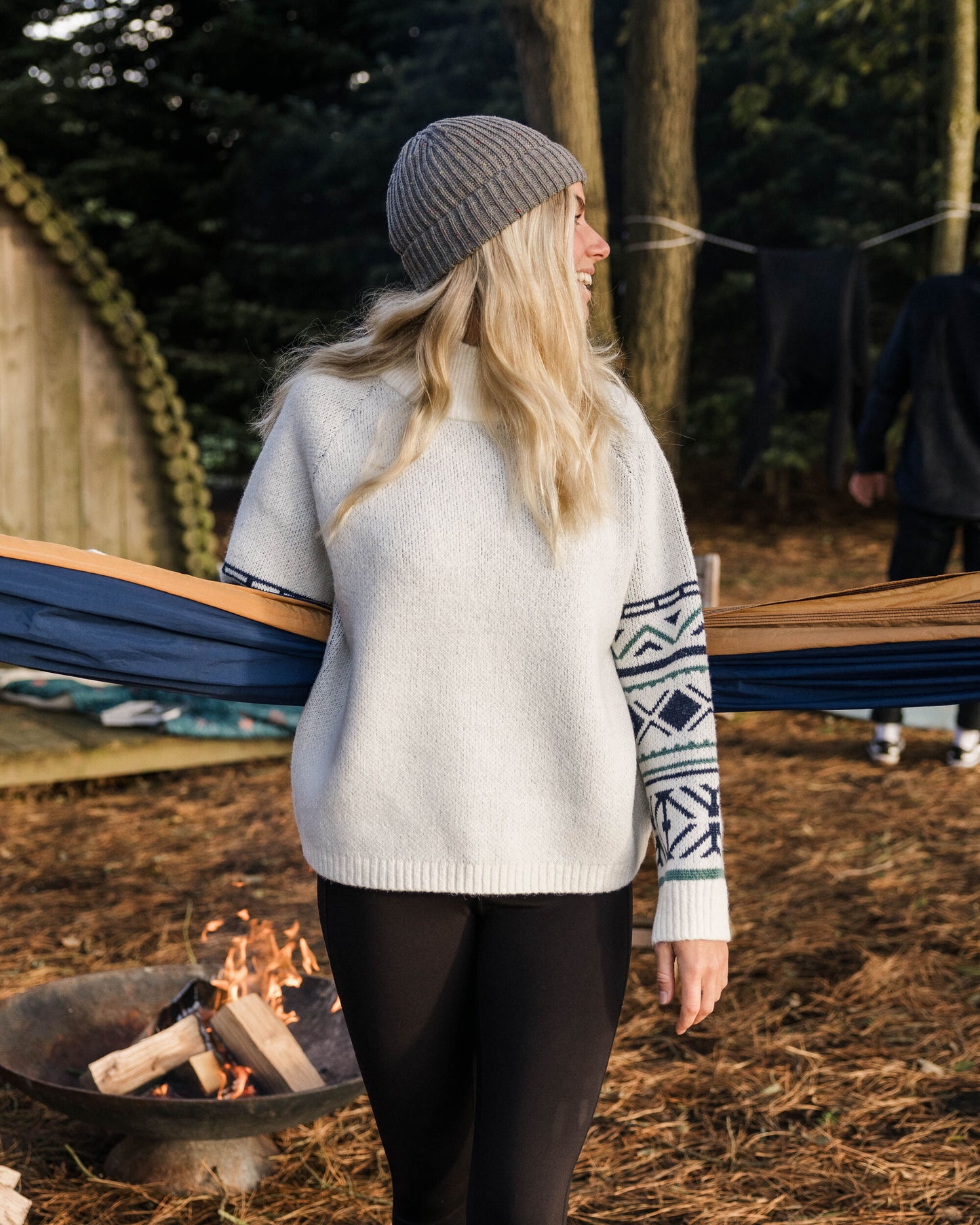 Ambiance Recycled Knit Jumper - Homespun Stripe Off White