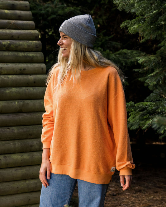 Fauna Organic Cotton Textured Sweatshirt - Apricot