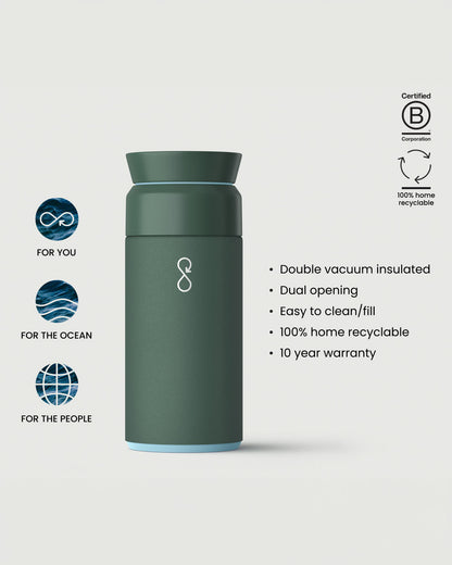 Ocean Bottle Brew Flask 350ml - Passenger Forest Green