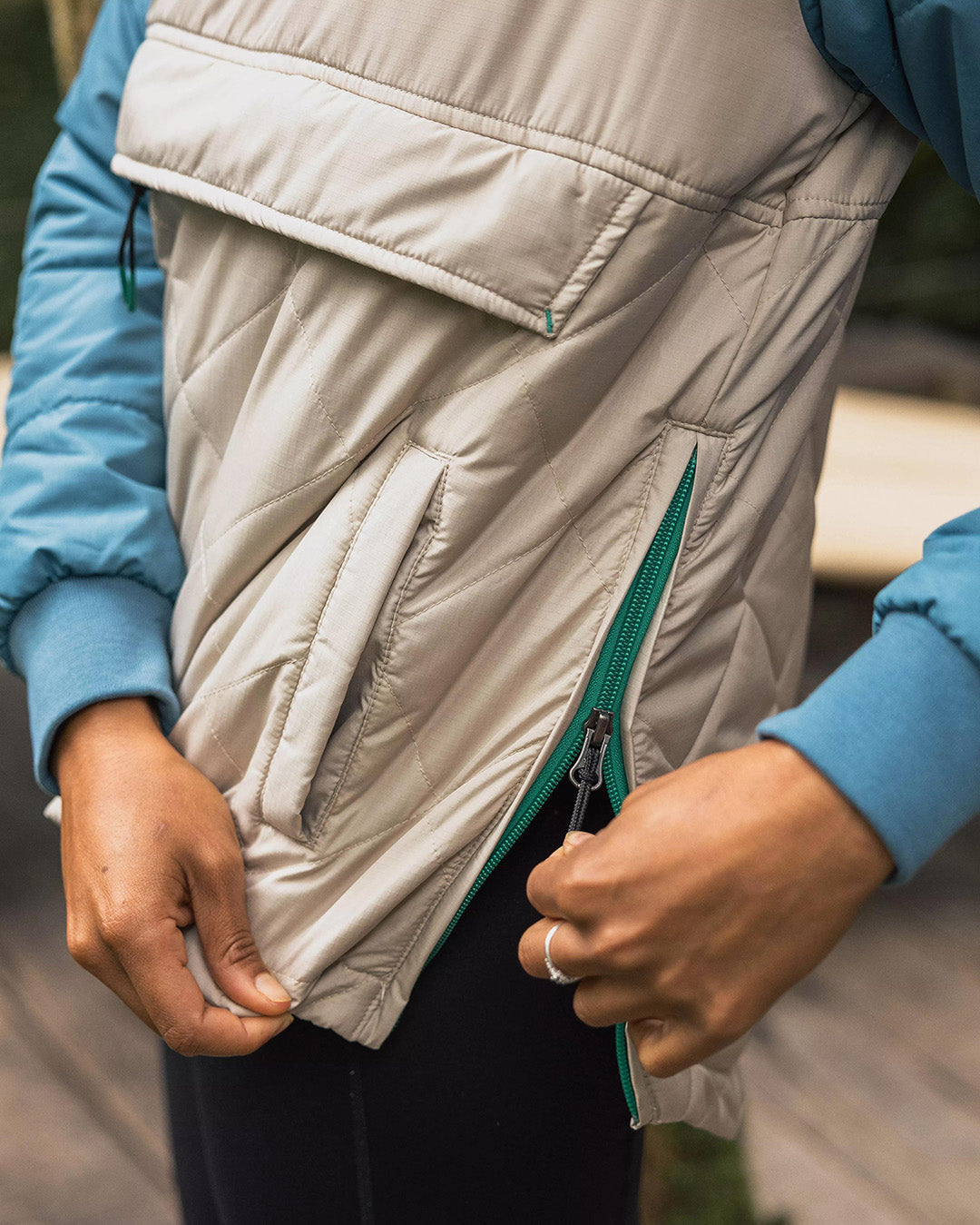Ocean Recycled Insulated 1/2 Zip Jacket - Feather