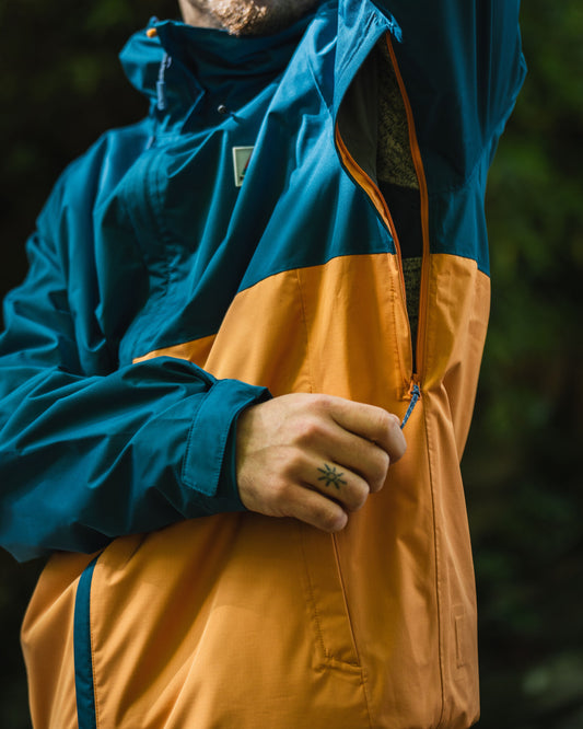 Season Waterproof Recycled Jacket - Corsair Blue/ Apricot
