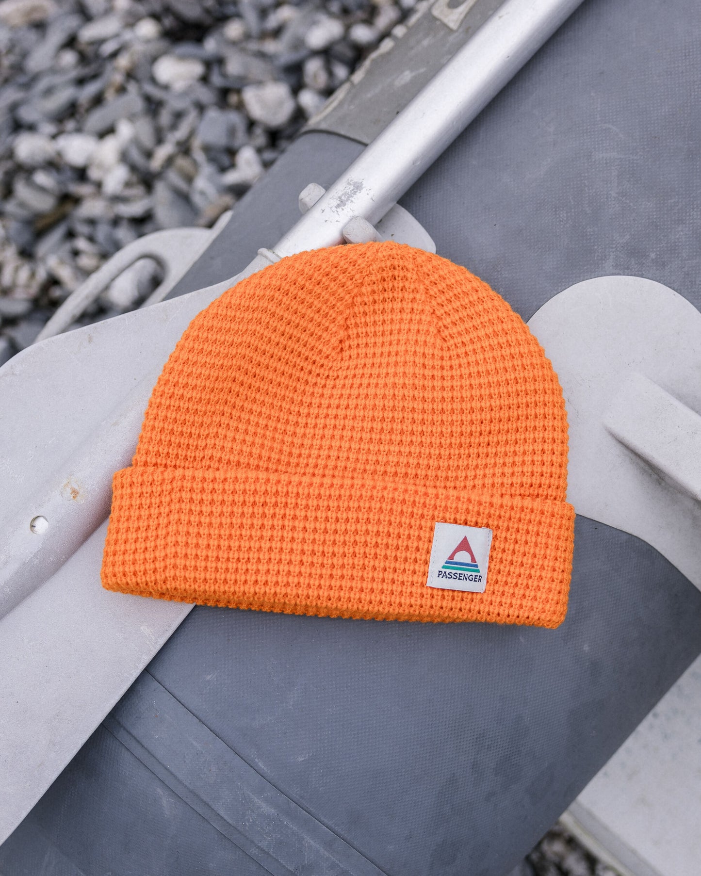 Moss Double Layer Recycled Waffle Beanie - Mandarin