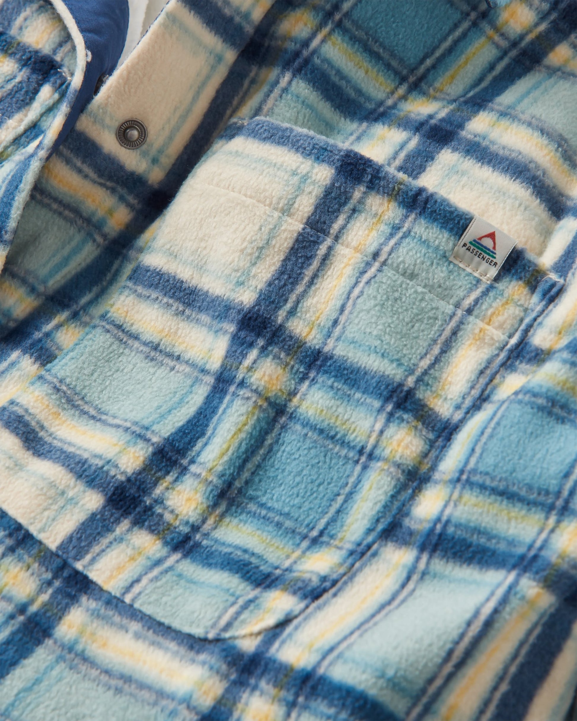 Orion Recycled Sherpa-Lined Polar Fleece Shirt - Oatmeal/Arctic Check