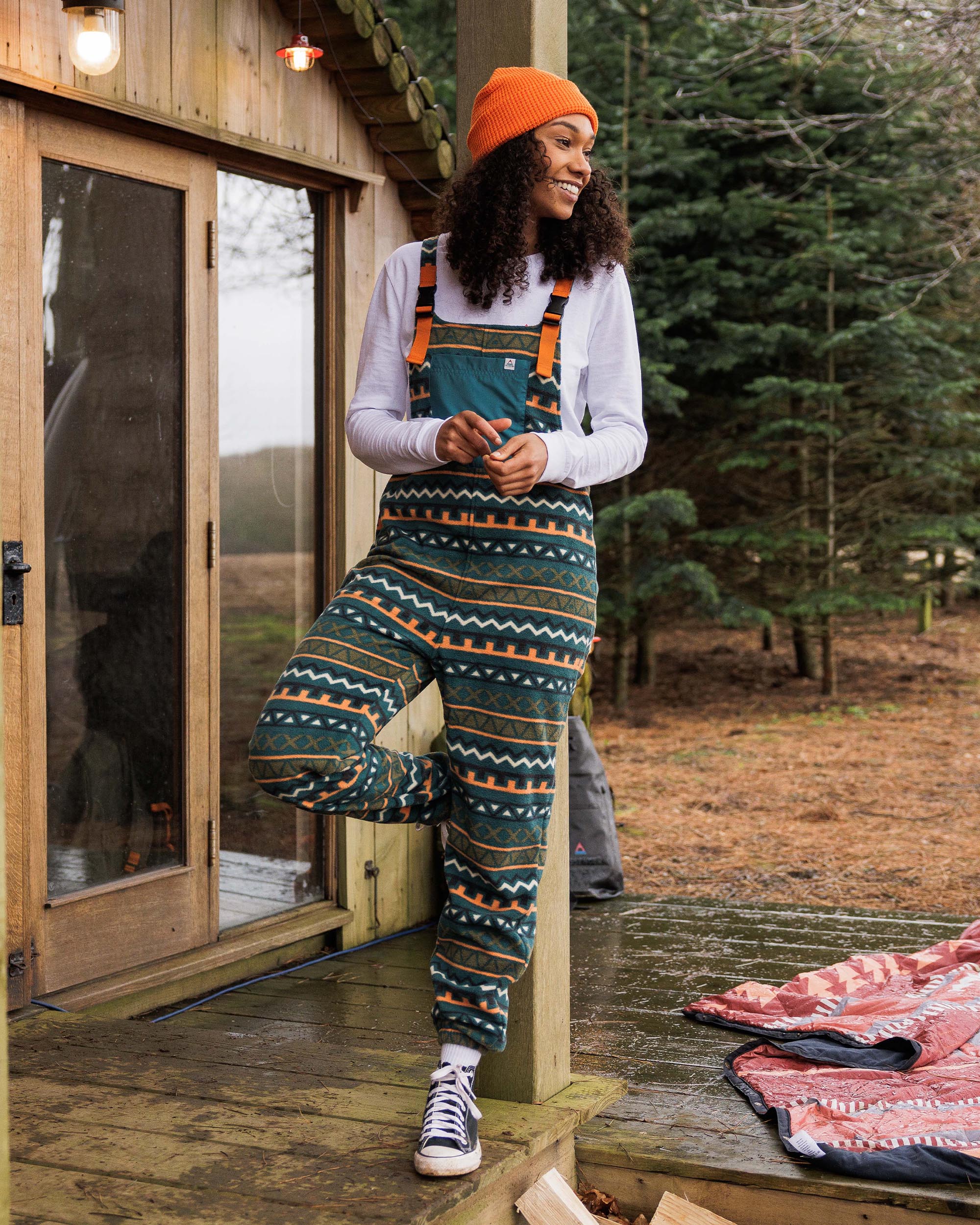 Ace Recycled Polar Fleece Overalls Retro Geo Mediterranean Ace Recycled Polar Fleece Overalls Retro Geo Mediterranean