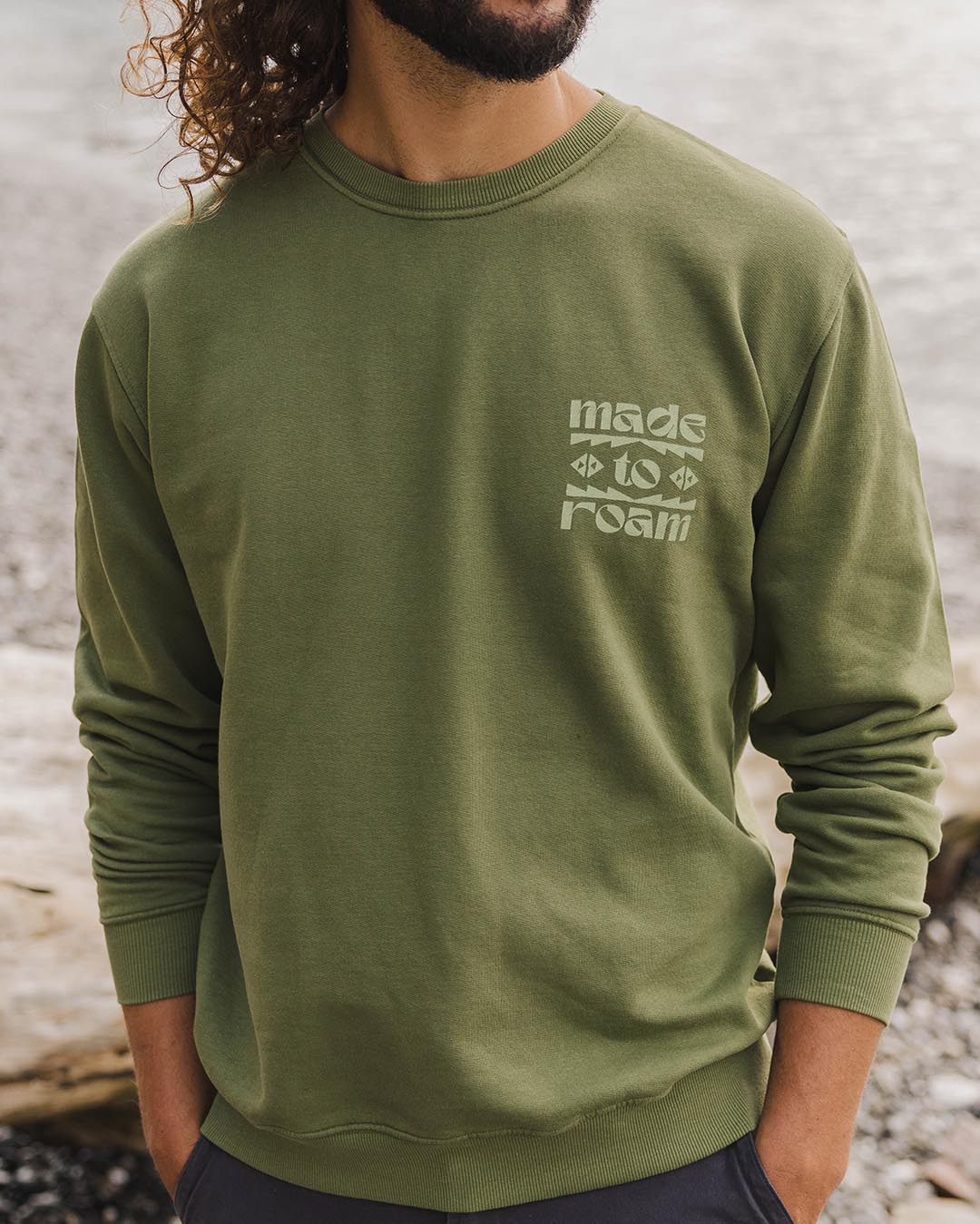 Sunrise Recycled Cotton Sweatshirt - Loden Green