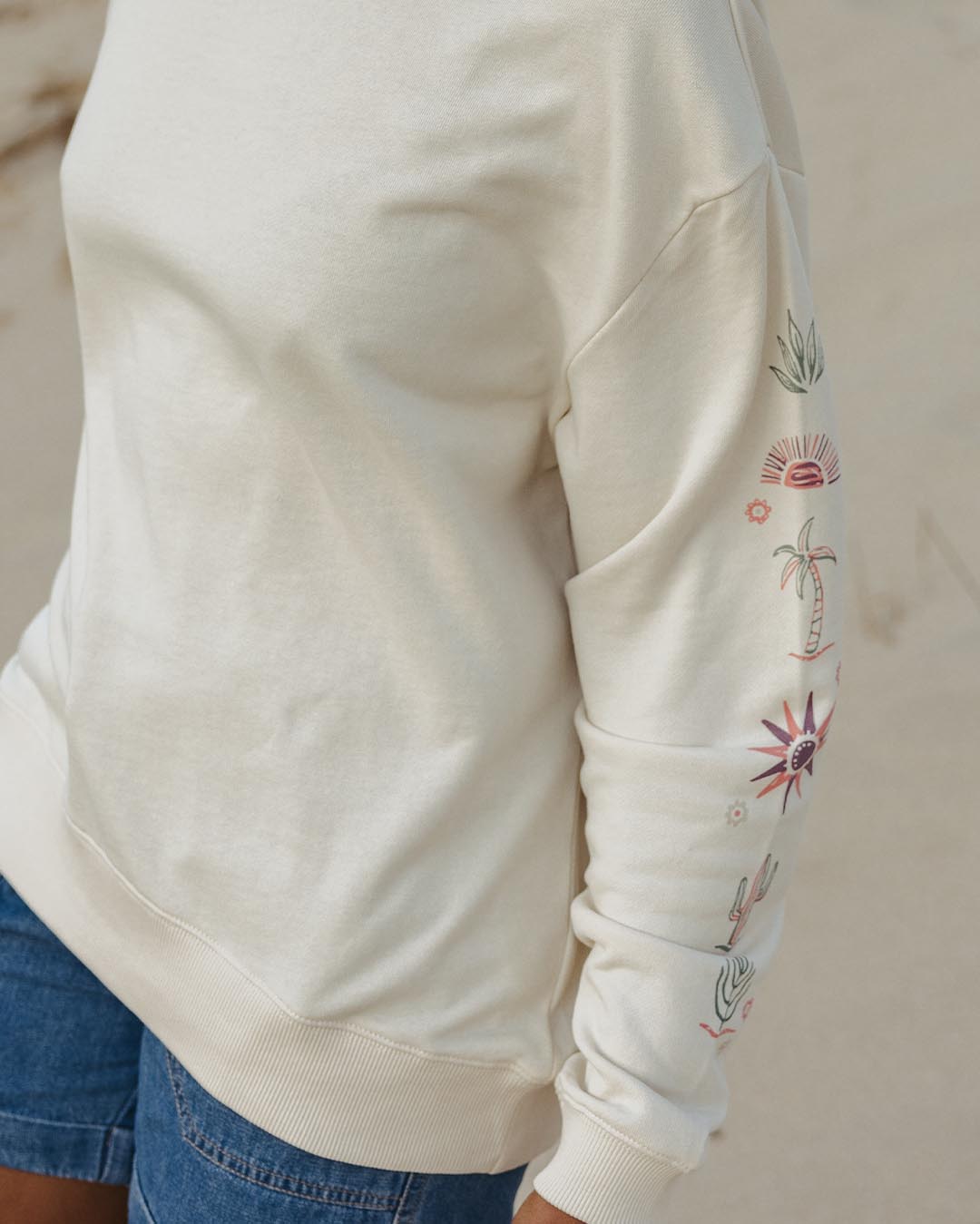 Chica Recycled Cotton Oversized Sweatshirt - Birch