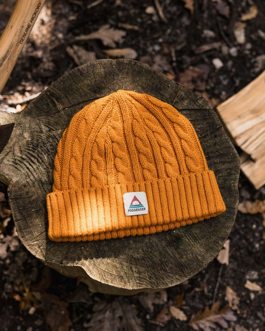 Fireside Recycled Cable Knit Beanie - Sunrise Orange