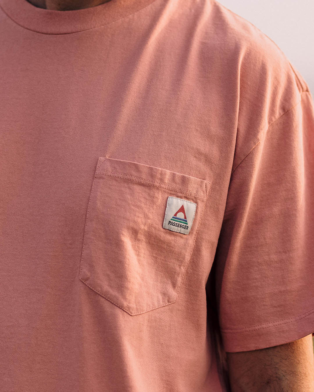 Heritage Recycled Cotton Pocket T-Shirt - Peach