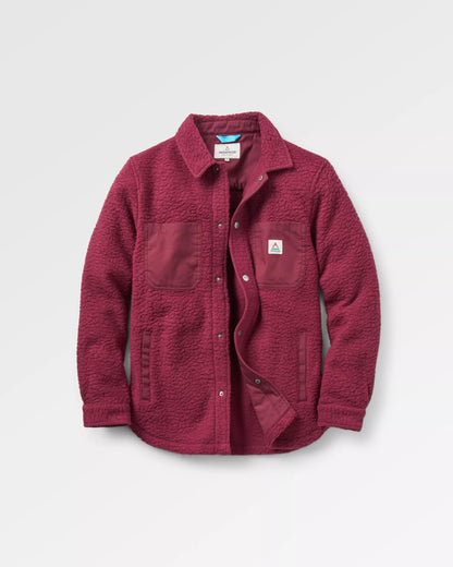 Rappel Recycled Sherpa Oversized Shirt - Wine