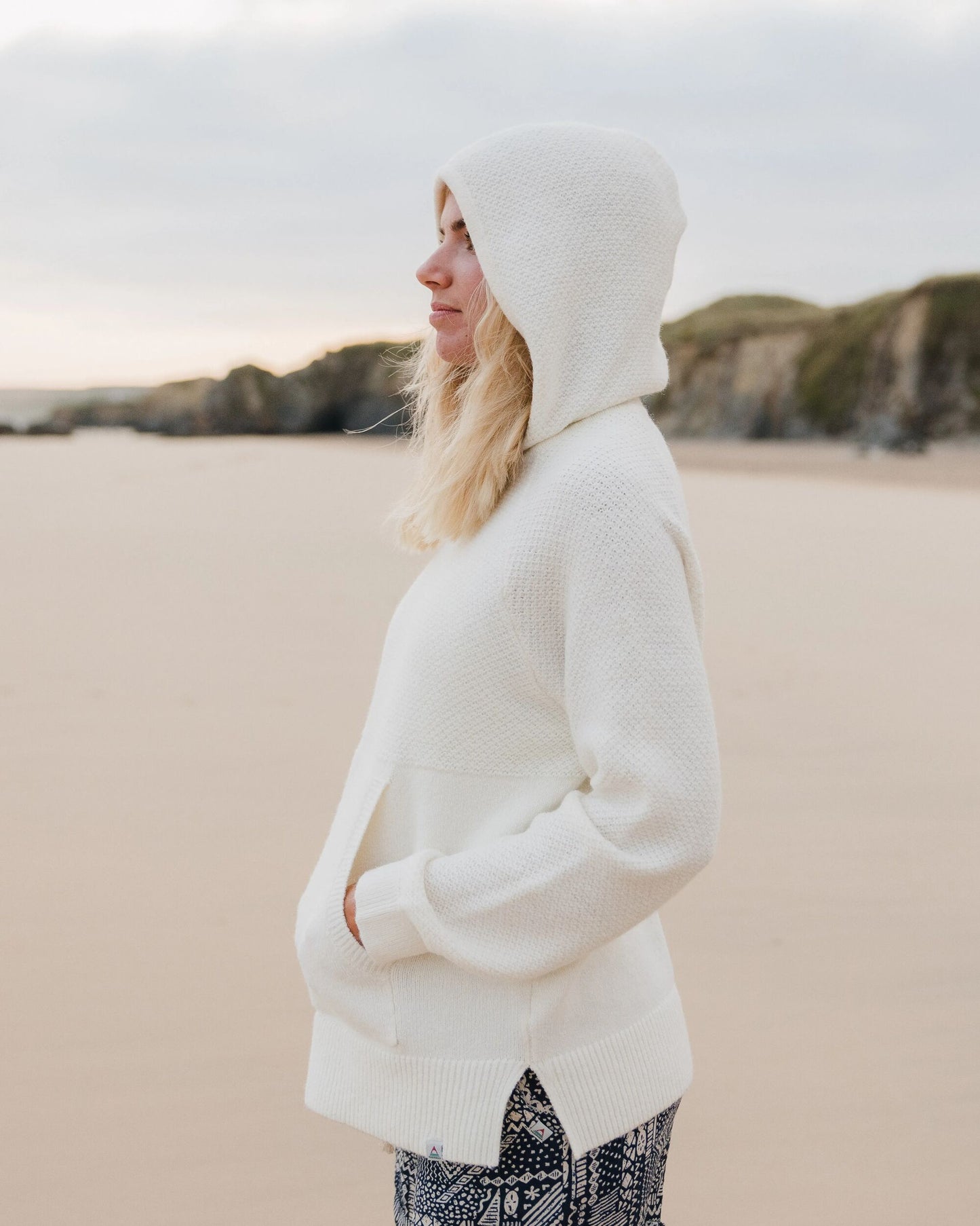 Cove Recycled Knitted Hoodie - Off White