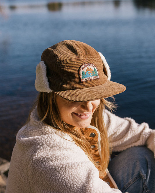 Womens_Daytime Recycled Cord Sherpa Lined Hat - Toffee