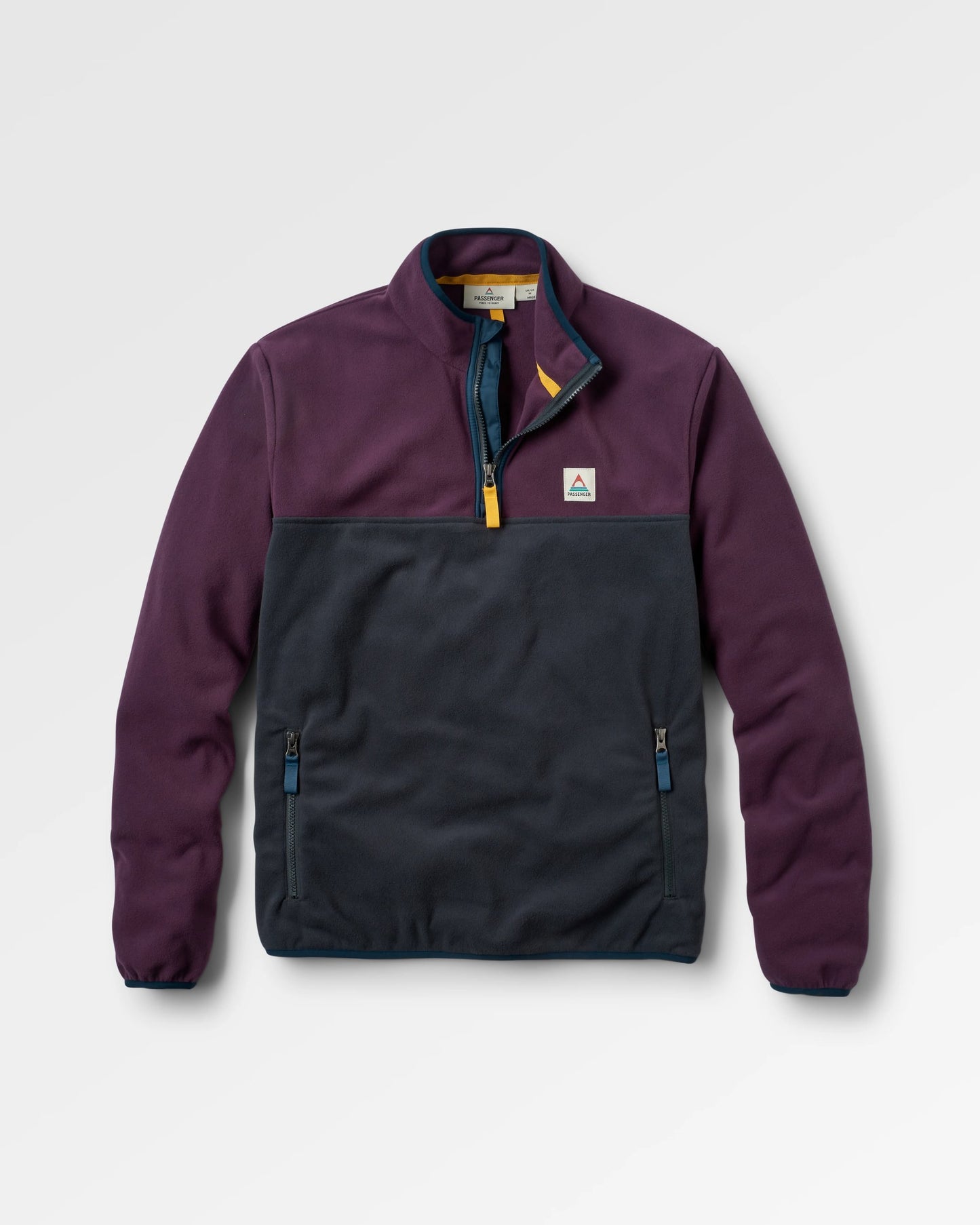 Set Off Recycled Polar 1/4 Zip Fleece - Deep Plum/Charcoal