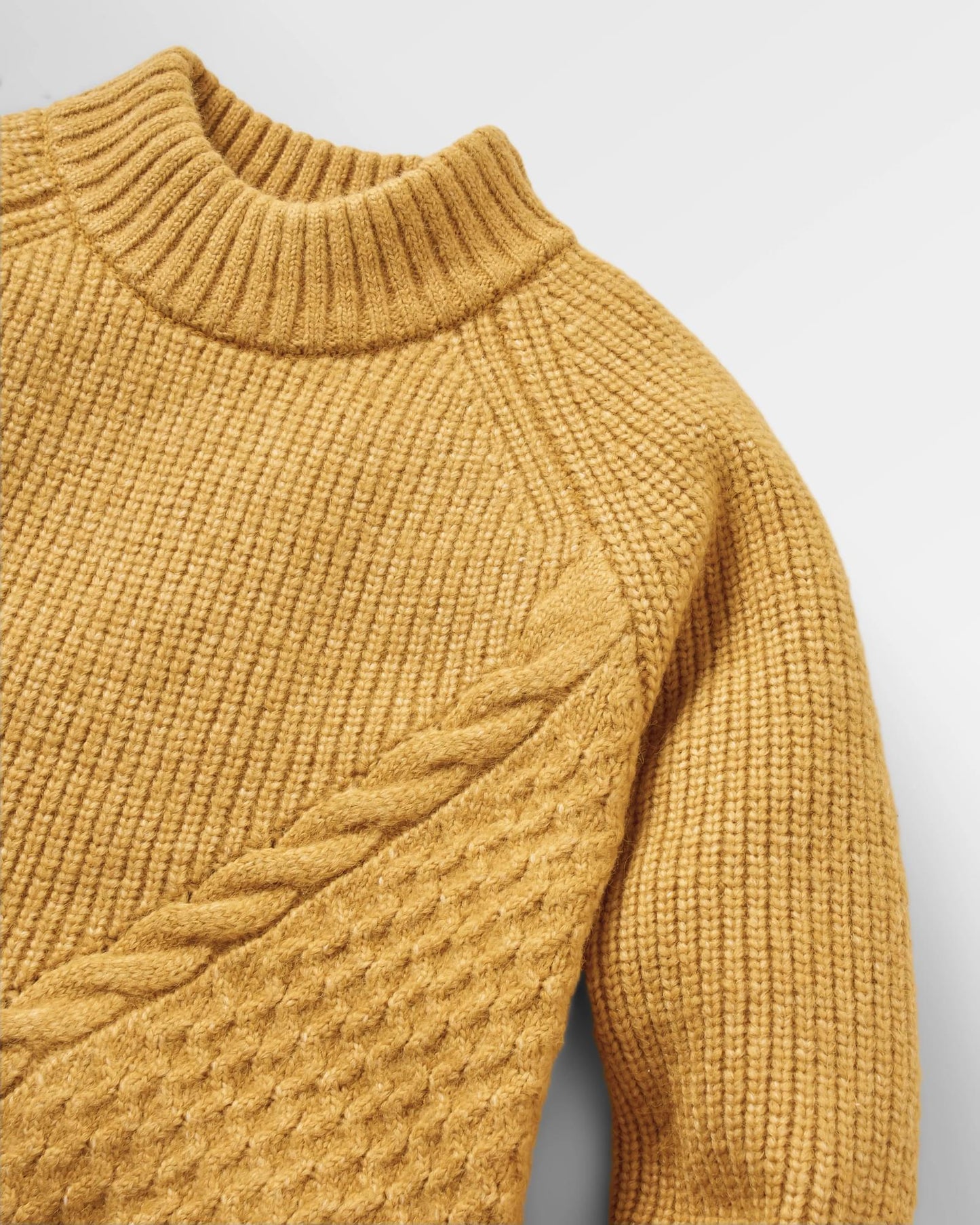 Cozy Cable Recycled Knitted Jumper - Mustard Gold