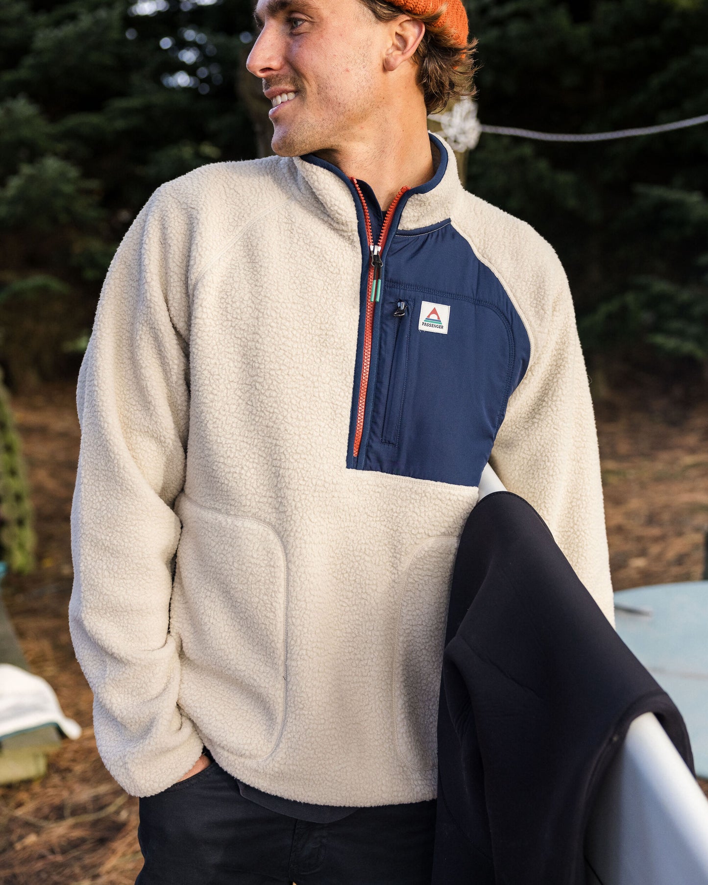 Offgrid 2.0 Recycled Sherpa Fleece - Oatmeal/Navy