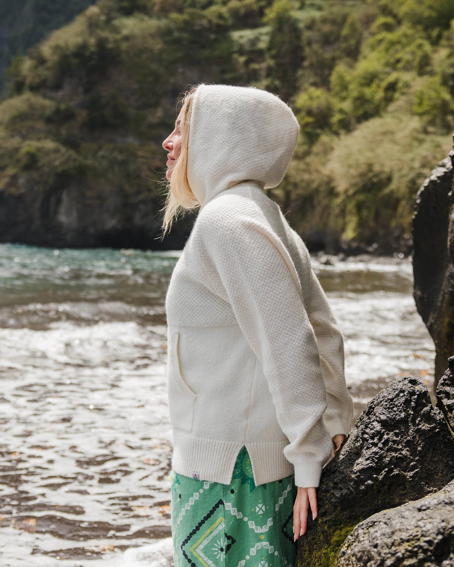 Cove Recycled Knitted Hoodie - Off White