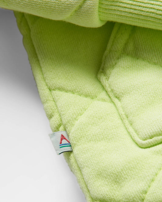 Clementine Recycled Quilted Popper Up Hoodie - Lime Juice