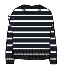 Hide_Lakewood Organic Cotton Knitted Jumper - Navy Stripe