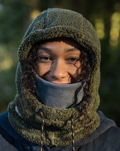 Womens_Snowdrift Recycled Fleece Hood - Khaki
