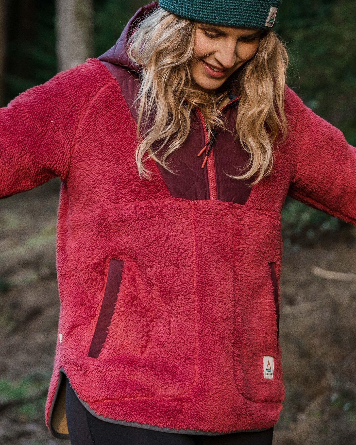 Beaumont Recycled Sherpa Hooded Fleece - Earth Red