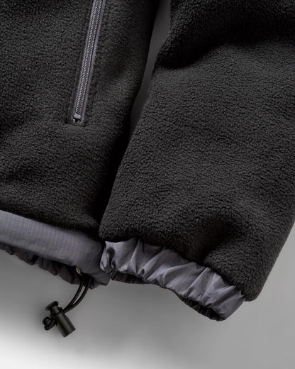 Solace Recycled Sherpa-Lined Polar Fleece - Black