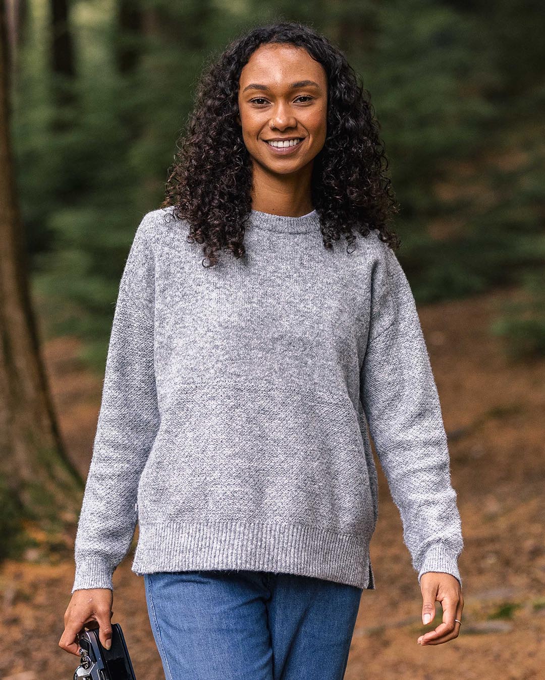 Cove Recycled Knitted Jumper - Grey Marl