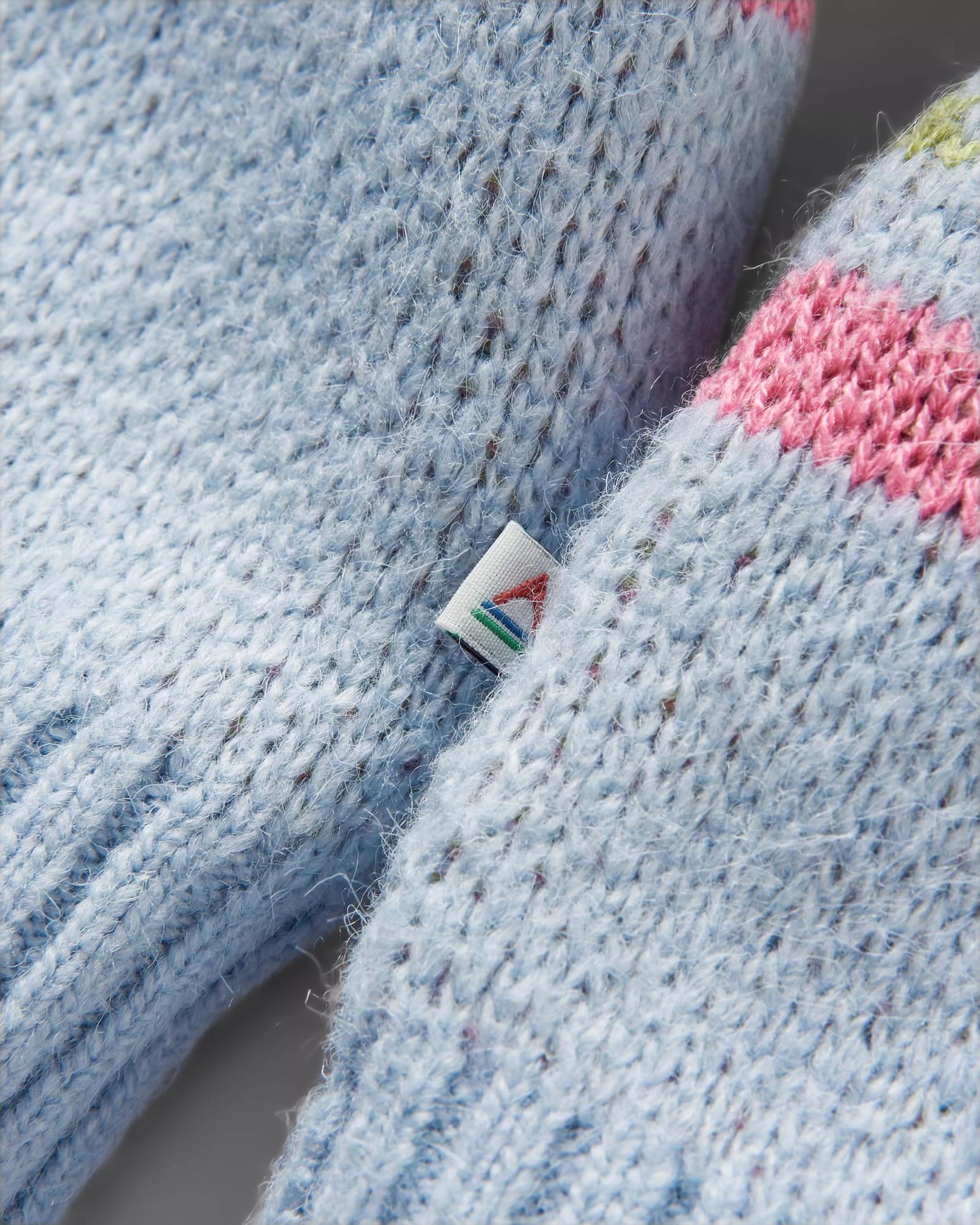 Whimsical Recycled Knit Jumper - Homespun Stripe Blue Fog