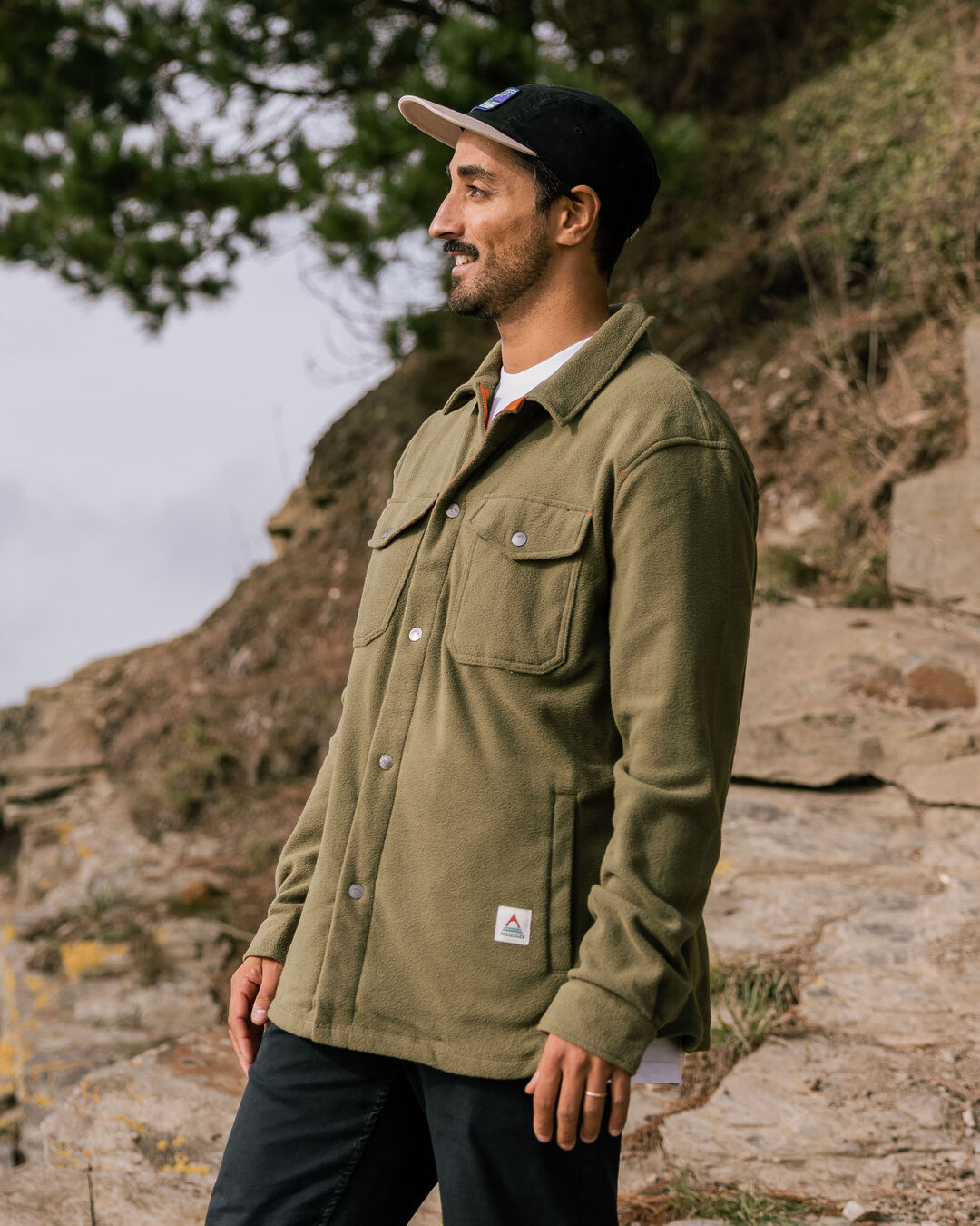 Maple Polar Recycled Fleece Shirt Khaki Green – Passenger