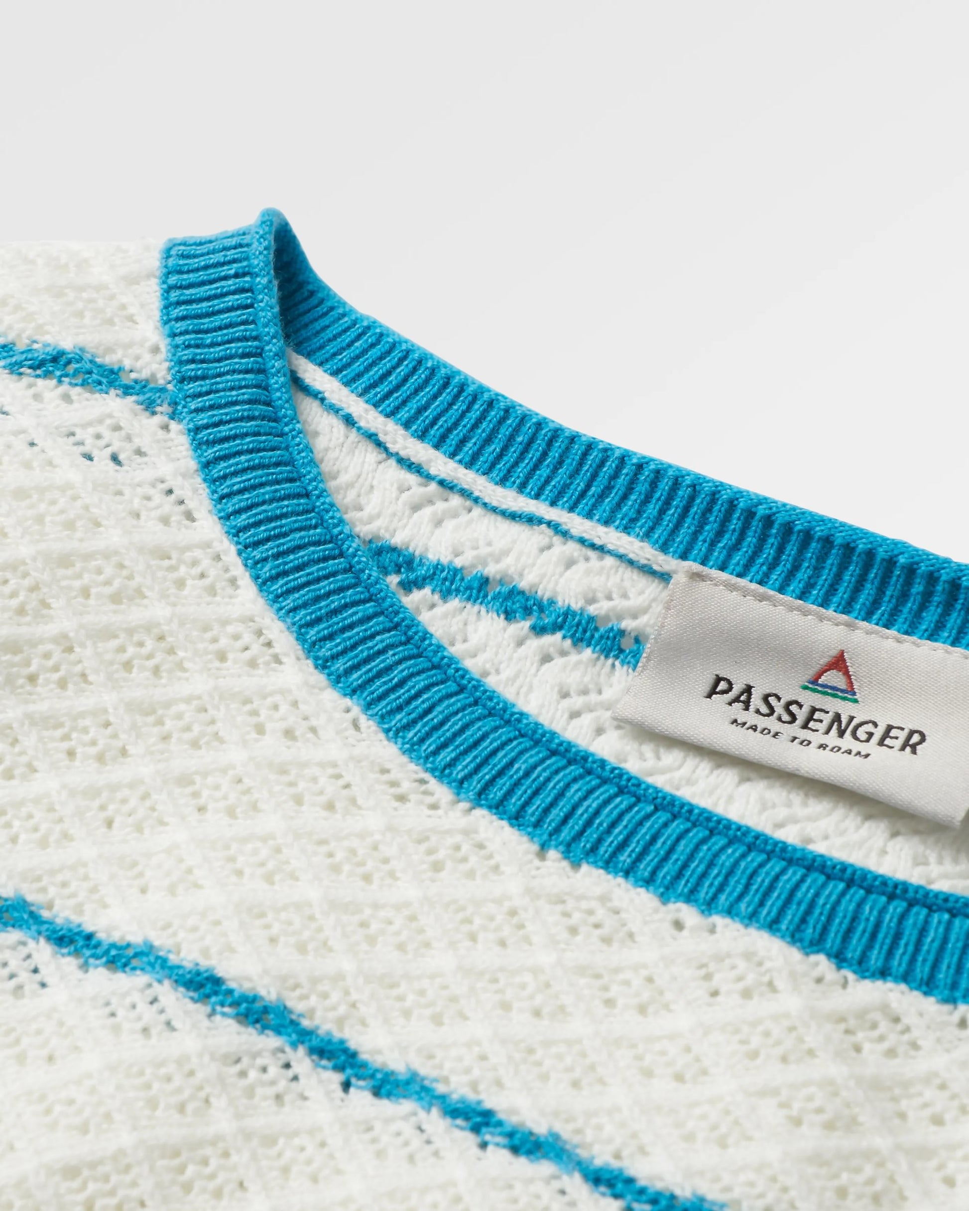 Migrate Organic Knitted Jumper - Blue Pool Stripe