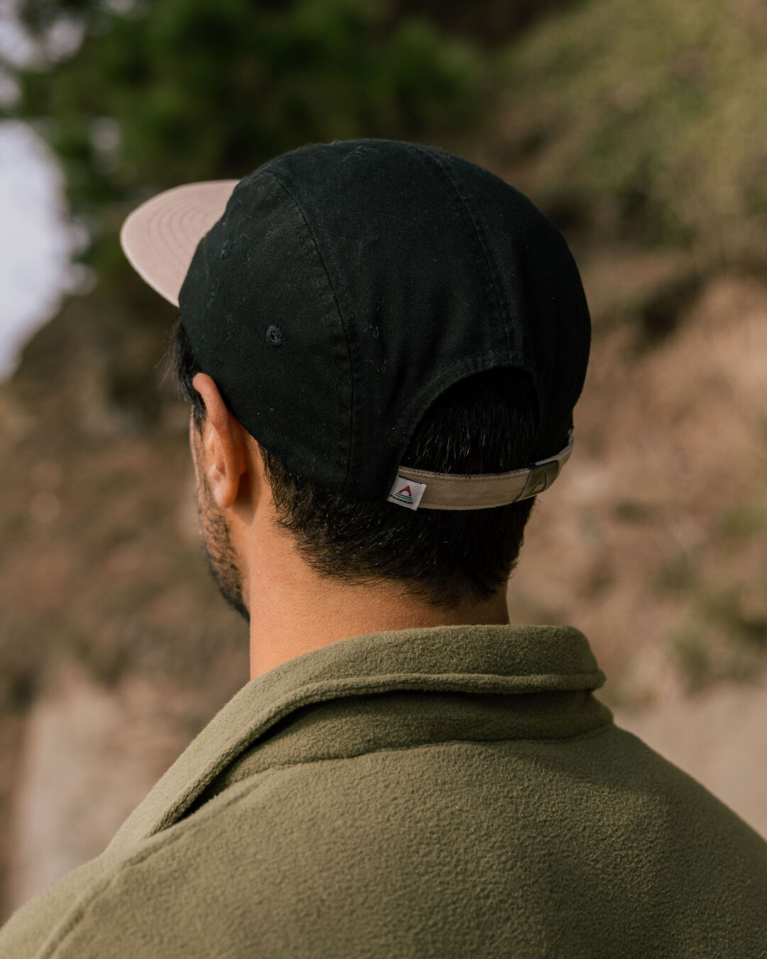 Male_Love The Wild Recycled Cotton 5 Panel Cap - Black